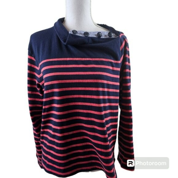 J. Crew Nautical Theme Striped Mock Turtleneck Sweater in Medium - Picture 4 of 12